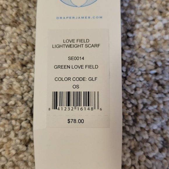 NWT Draper James Love Field Lightweight Scarf, Green Love Field Design - Picture 4 of 6